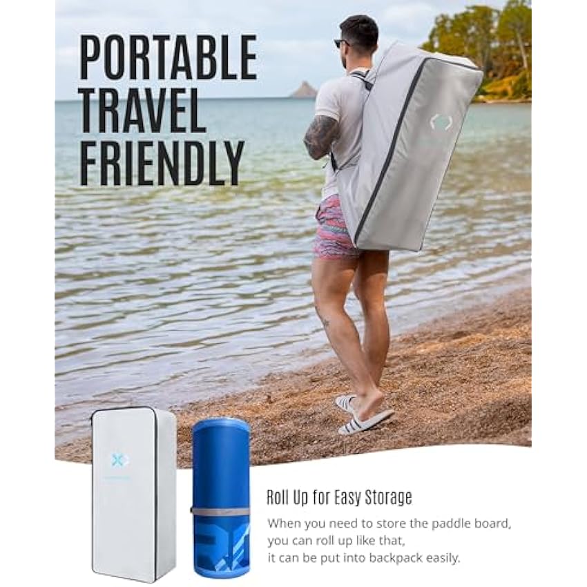 ZLX 11'6" Extra Wide Inflatable Stand Up Paddle Board SUP, Stable Non-Slip Deck Pad, Unique Fin System and Premium iSUP Accessories - Portable Backpack & Upgraded Pump for Adults, All Skill Levels