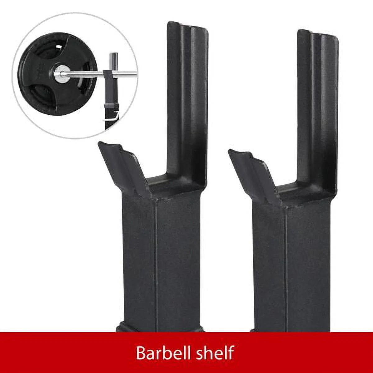 2-Piece Adjustable Squat Stand Rack or Barbell Free Press Bench, Black