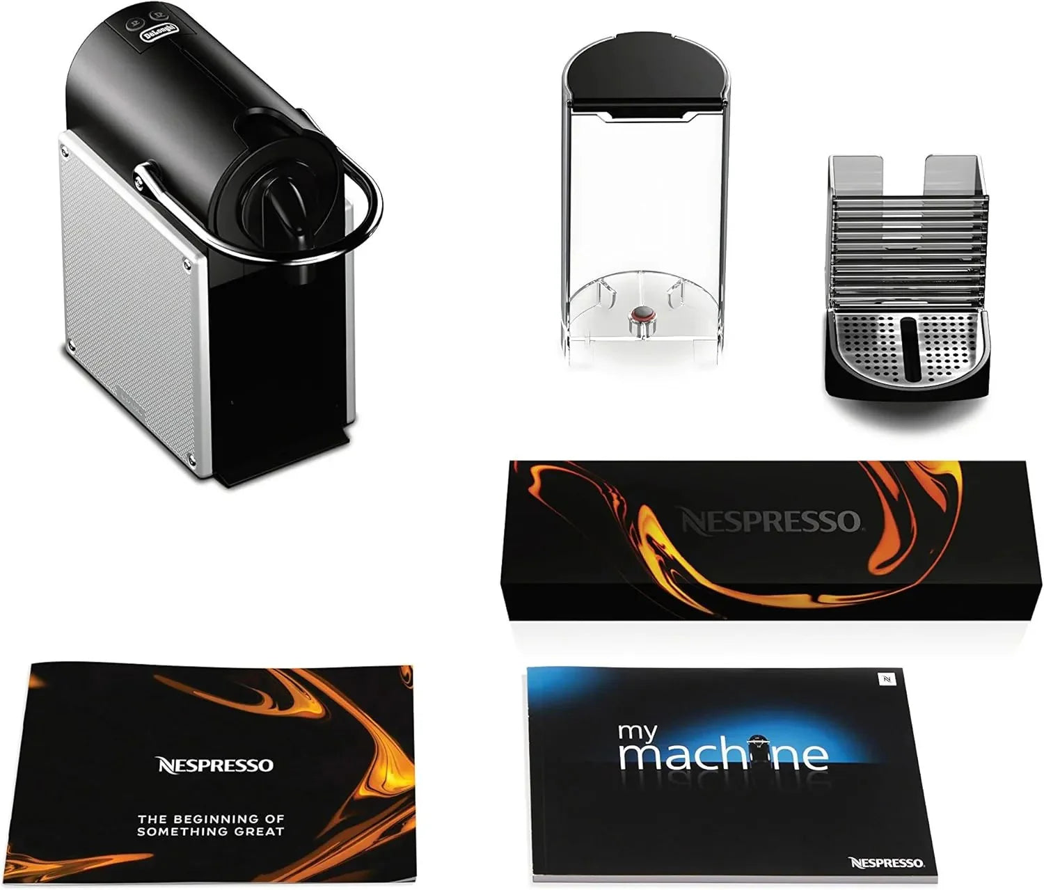 Nespresso Pixie Espresso Machine by De��Longhi, 19-Bar Pump, Compact Aluminum Design, Silver, 1100ml