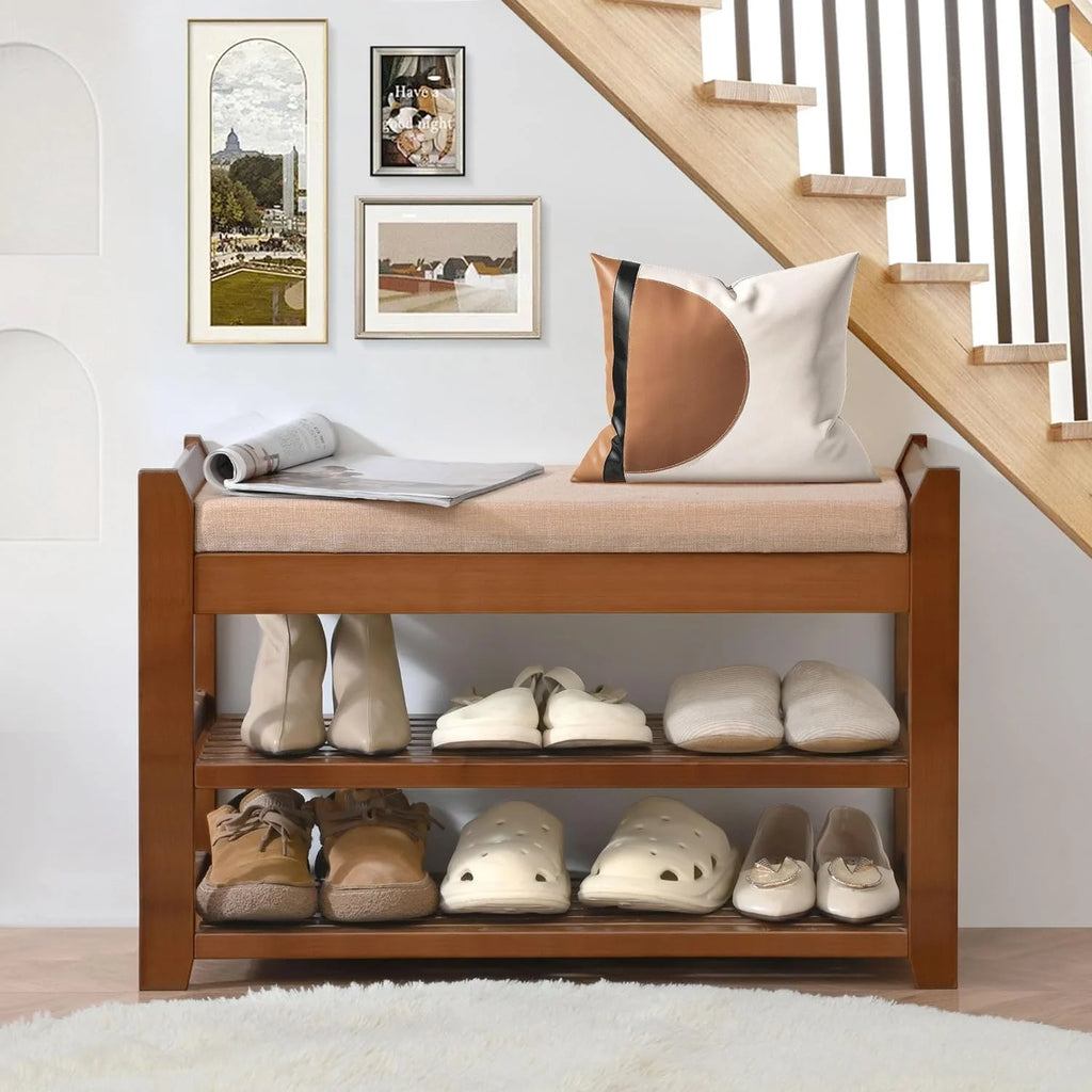 Shoe Rack for Front Door Entrance, 28?? Entryway Bench with Coat Rack, Hall Tree Shoe Bench with Storage for Entry, Hallway, Bedroom, Living Room