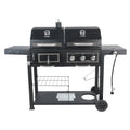 Dual Fuel Gas & Charcoal Combo Grill, Black with Stainless