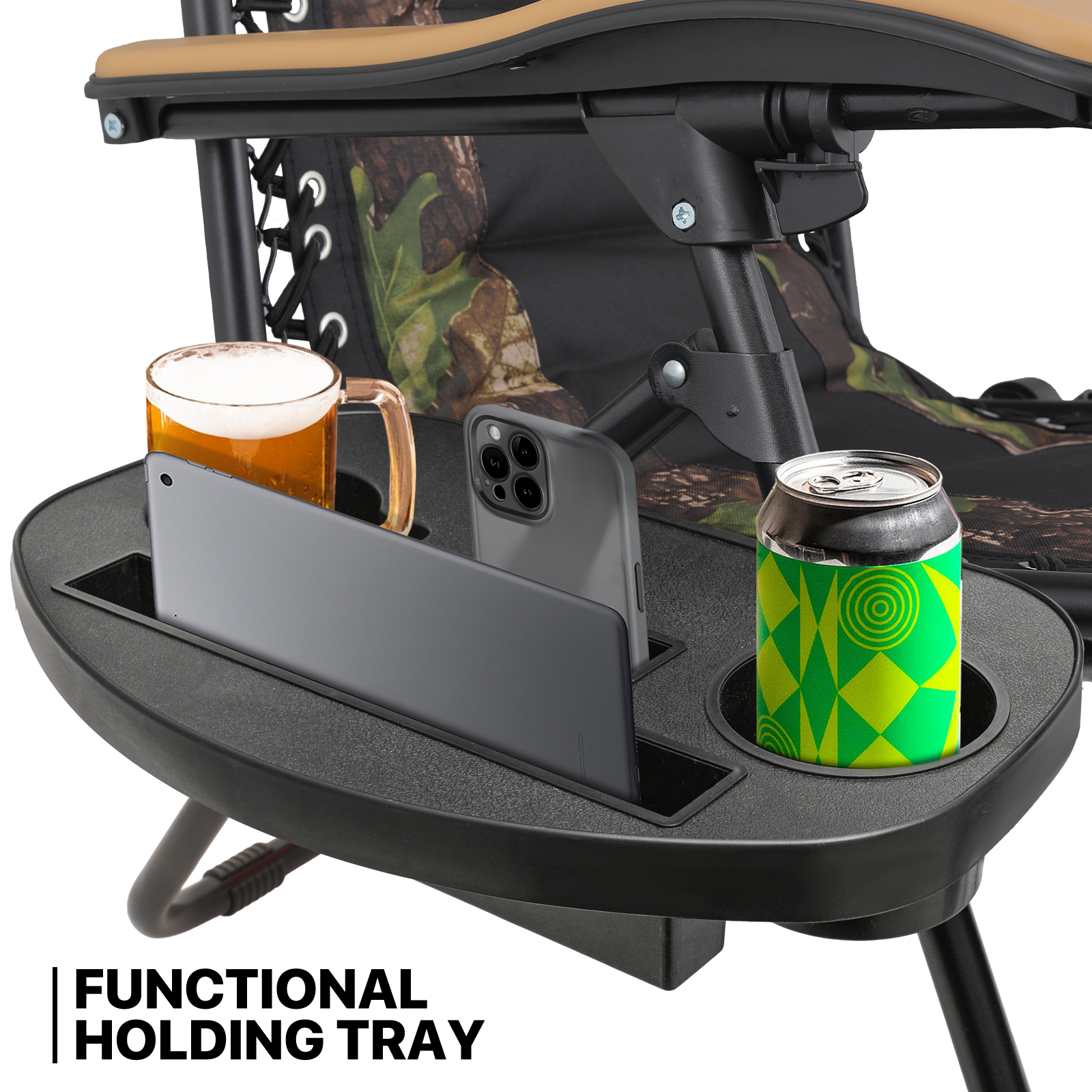 MoNiBloom Zero Gravity Chairs Set of 2, Folding Outdoor Patio Beach Recliner with Canopy Shade & Headrest, Black