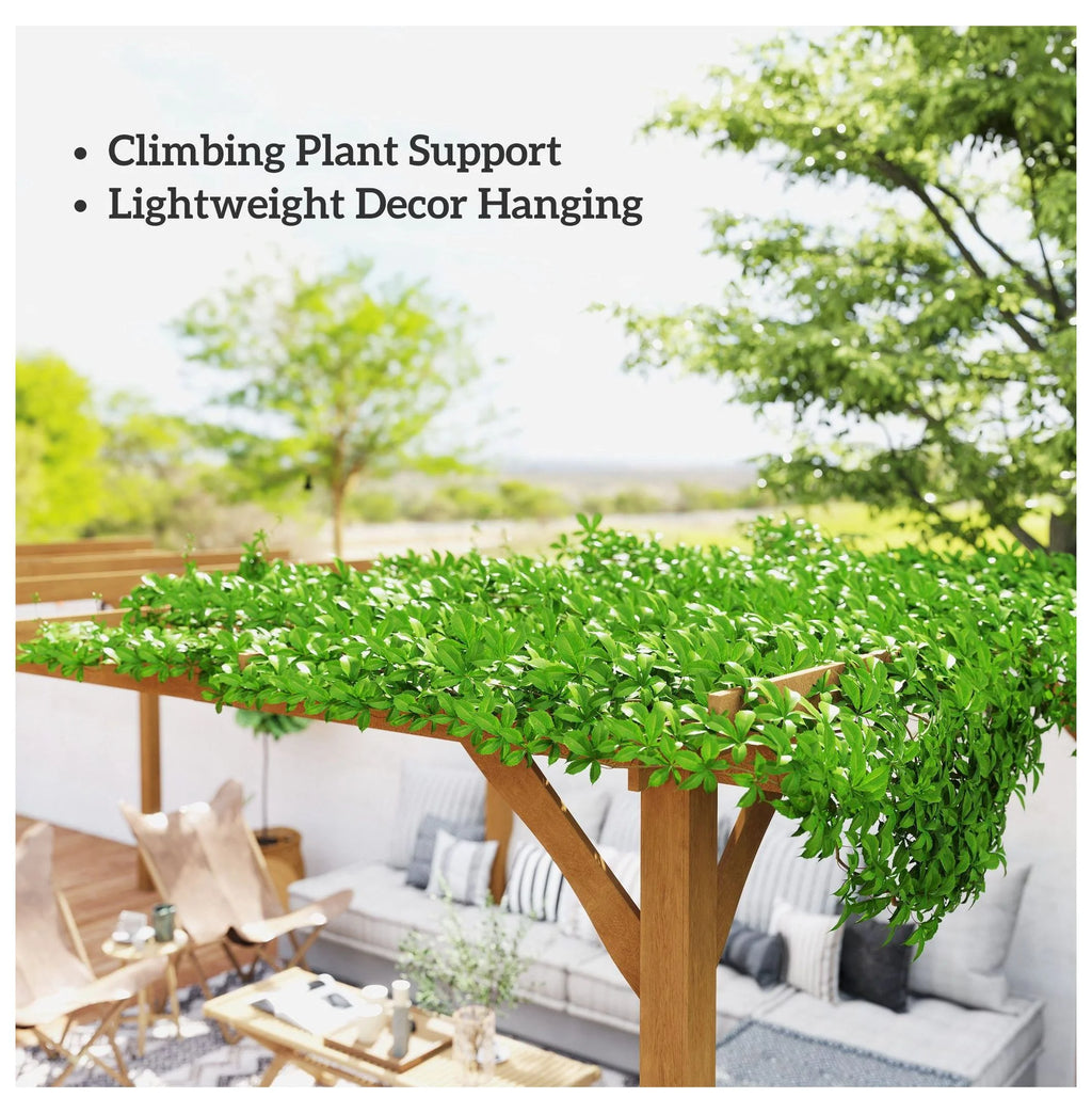 20x10ft Wood Pergola, Outdoor Gazebo Grape Trellis - Dark Brown