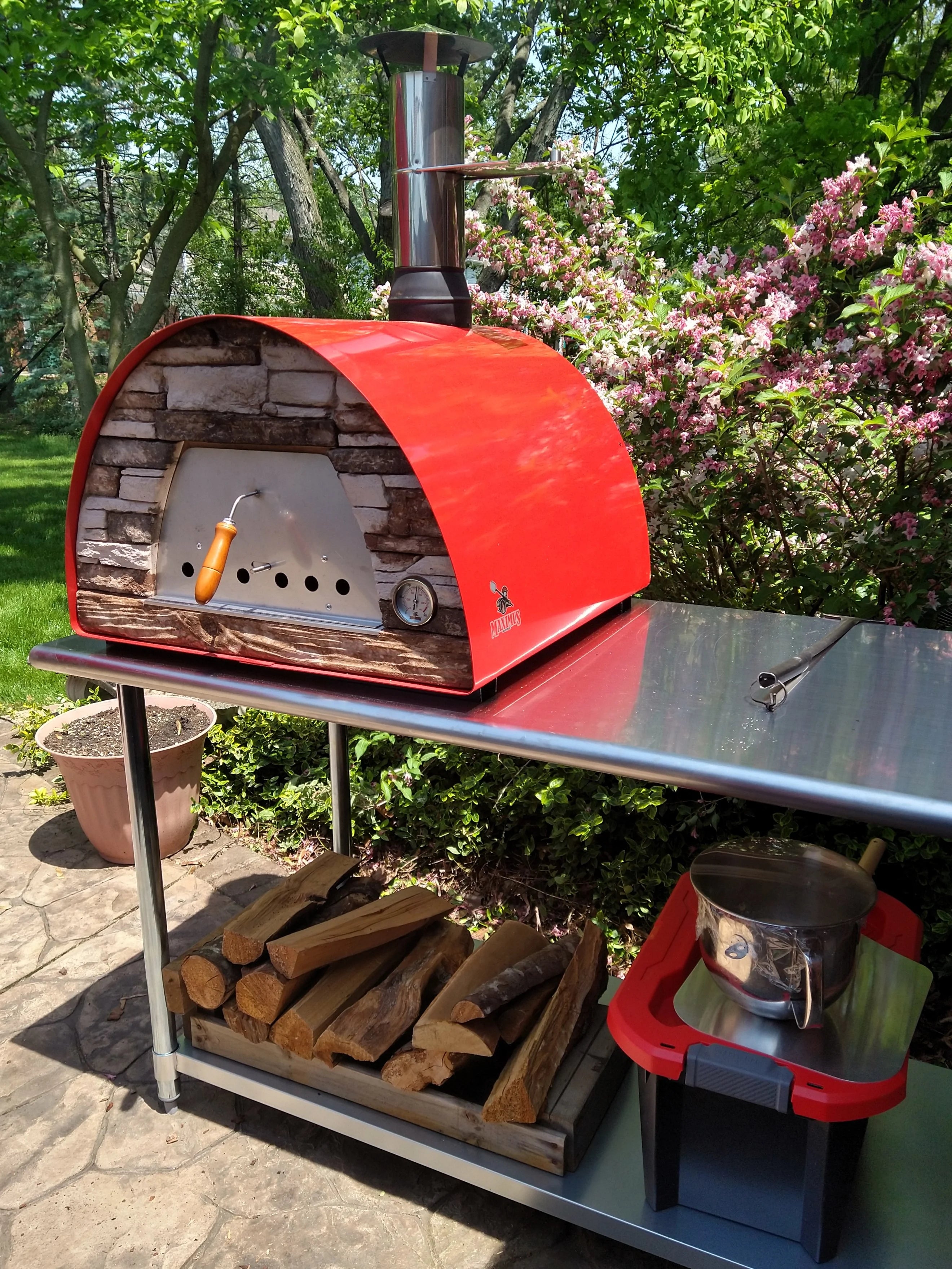 Authentic Pizza Ovens Maximus Portable Wood-Fired Pizza Oven ?C Red, Outdoor Pizza & Bread Oven