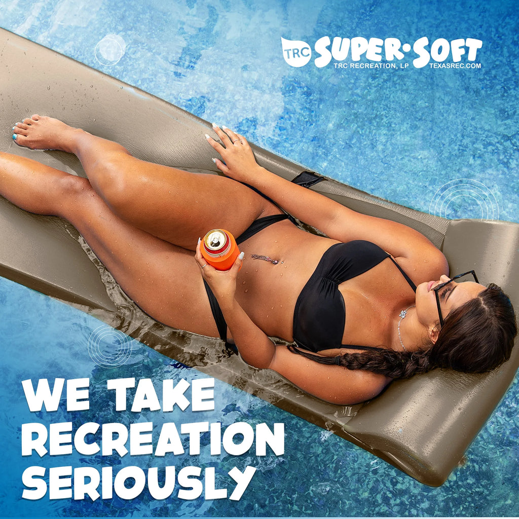TRC Recreation Sunsation 1.75" Thick Foam Pool Float Lounger w/ Headrest, 2 Pack, Bronze