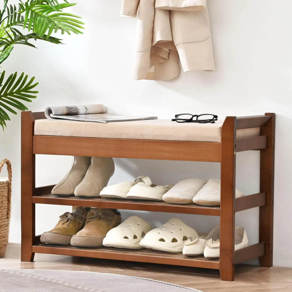 Shoe Rack for Front Door Entrance, 28?? Entryway Bench with Coat Rack, Hall Tree Shoe Bench with Storage for Entry, Hallway, Bedroom, Living Room
