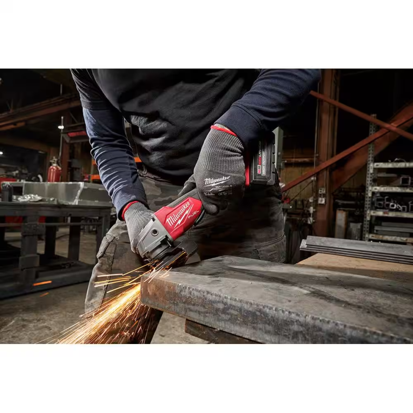 M18 FUEL 18V Lithium-Ion Brushless Cordless 4-1/2 in./5 in. Grinder w/Paddle Switch w/Two 6.0 Ah Battery and Charger