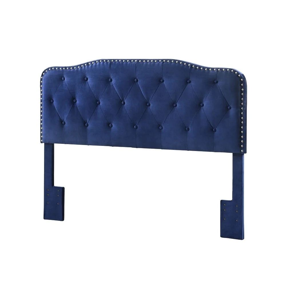 Tufted Gray Linen Headboard for Queen and Full Bed