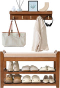 Shoe Rack for Front Door Entrance, 28?? Entryway Bench with Coat Rack, Hall Tree Shoe Bench with Storage for Entry, Hallway, Bedroom, Living Room