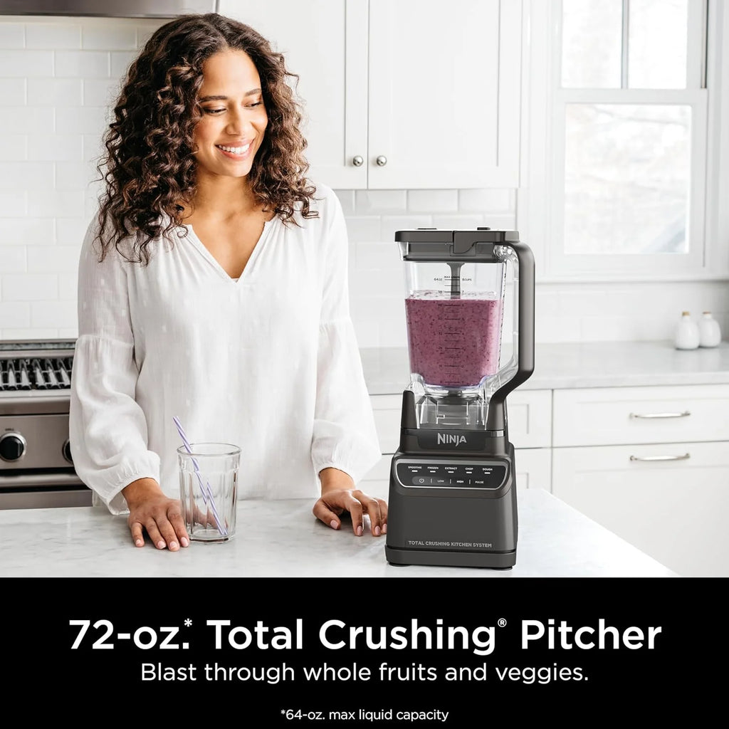 Ninja Mega Kitchen System, 1500-Watt, 72-Ounce Full-Size Blender and 8-Cup Food Processor with (2) 16-Ounce To-Go Cups