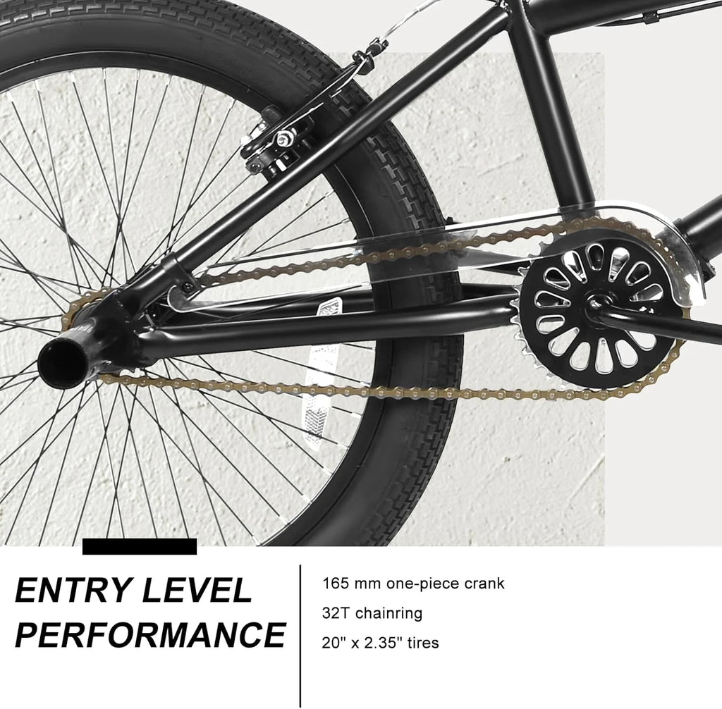 WEIZE Freestyle BMX Bicycle 20 Inch Stunt Bike for Kids and Adults Men and Women High Strength Steel Frame 360 Degree Rotor Freestyle