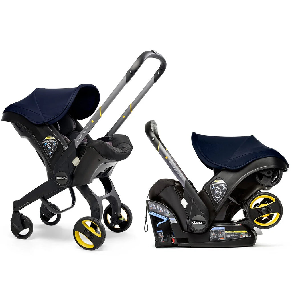 Stroller combination consisting of infant car seat and LATCH base (model year 2025) �C Midnight Edition | From car to stroller in seconds, airplane-compatible, including accessory bag