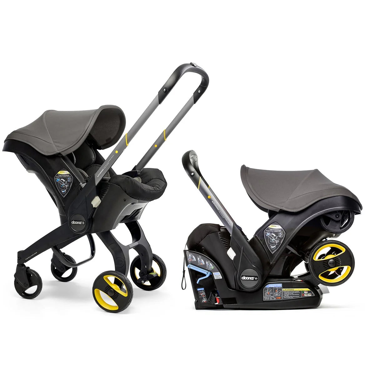 Stroller combination consisting of infant car seat and LATCH base (model year 2025) �C Midnight Edition | From car to stroller in seconds, airplane-compatible, including accessory bag