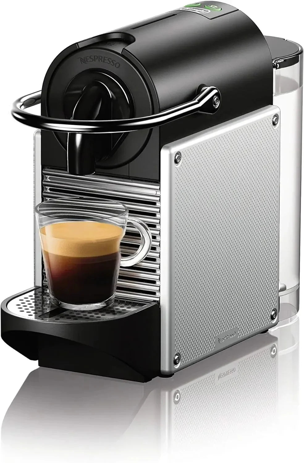 Nespresso Pixie Espresso Machine by De��Longhi, 19-Bar Pump, Compact Aluminum Design, Silver, 1100ml
