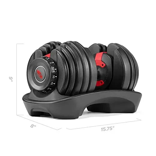 Bowflex SelectTech 552 Adjustable Dumbbells (pair), 2.3�C23.8 kg, space-saving home fitness equipment