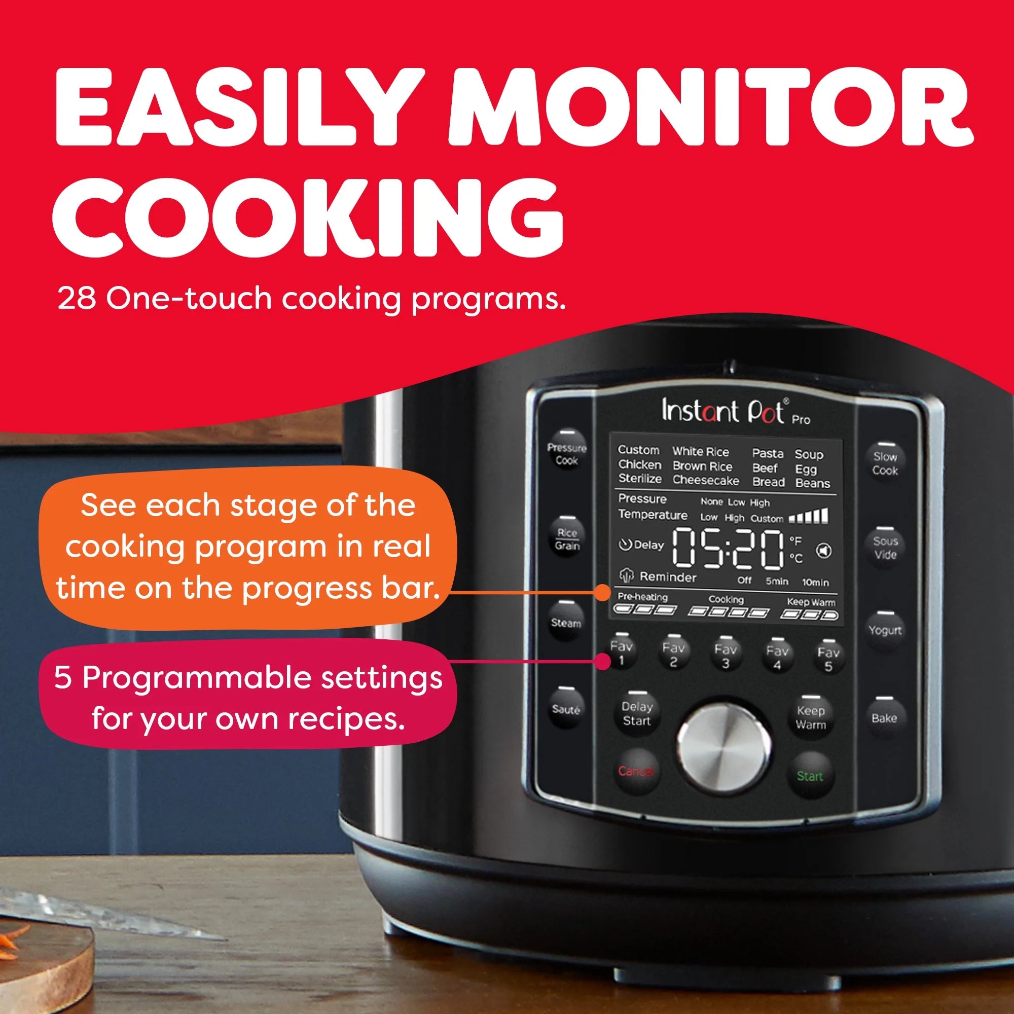 Instant Pot Pro 8-Quart Electric Pressure Cooker, 10-in-1 Slow Cooker, Rice/Grain Cooker, Steamer, Saut??, Sous Vide, Yogurt Maker, Sterilizer and Warmer