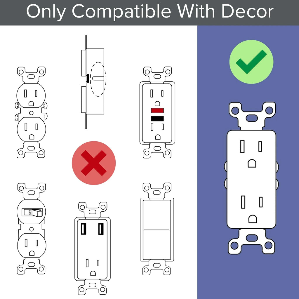 6 Pack - SnapPower GuideLight 2 [For Duplex Outlets] - Replaces Plug-In Night Light - Electrical Receptacle Wall Plate With LED Night Lights - Auto On/Off Sensor - (Duplex, White)