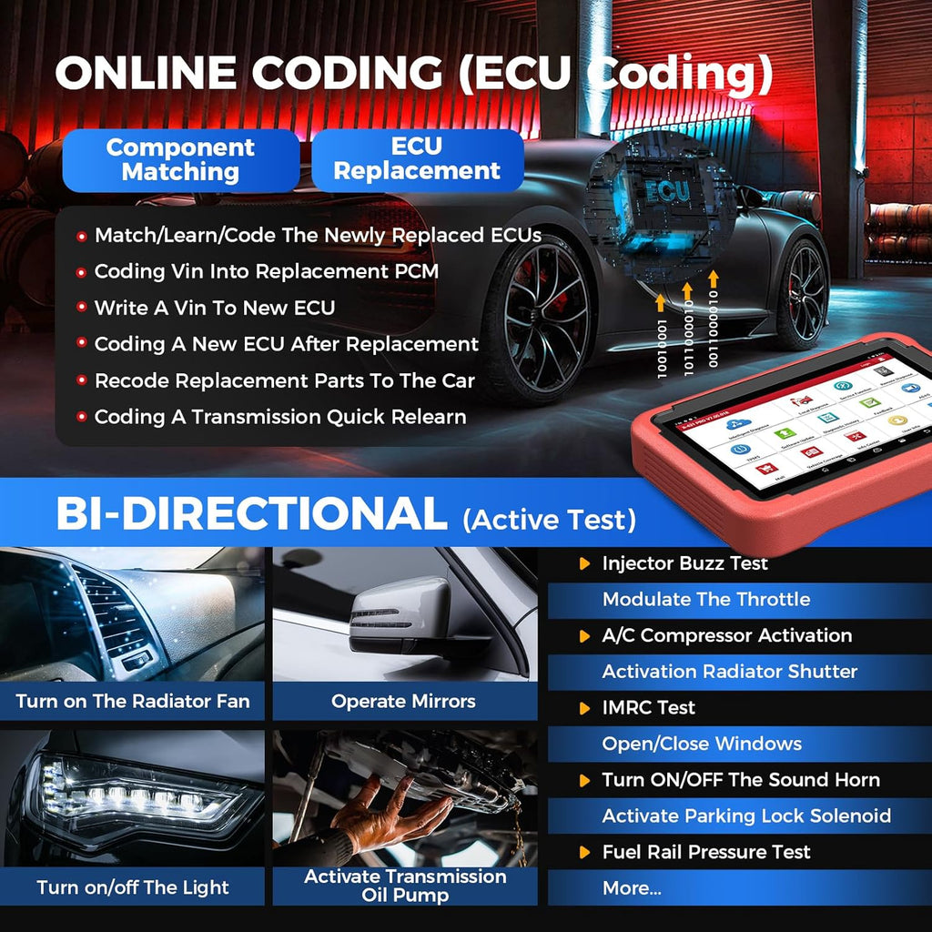 LAUNCH X431 V+ 5.0 Scan Tool with 2025 CANFD Connector, 37 Reset & OE-Level Diagnostics