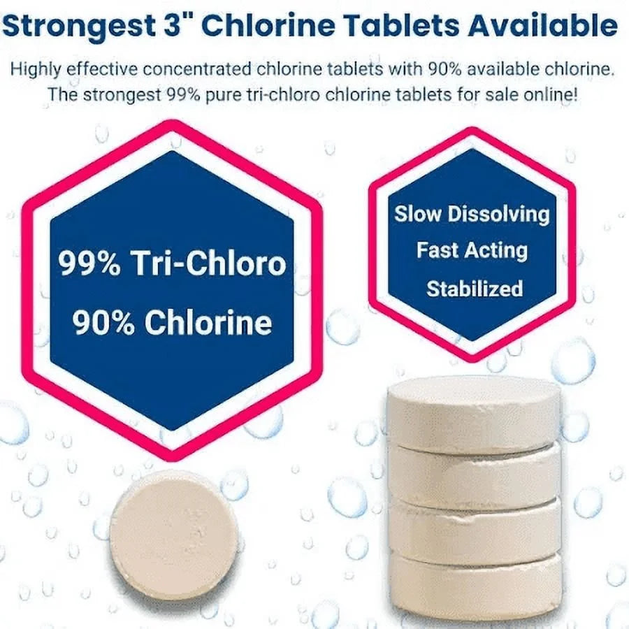 50 lbs 3" Chlor Tabs for Swimming Pools, Tablets, Chlorine Pool Chemicals