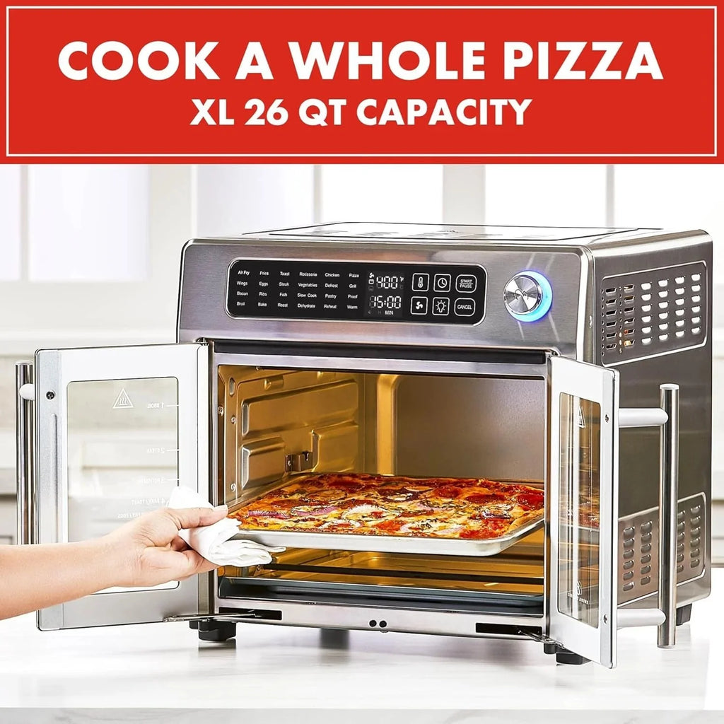 Emeril Lagasse Extra Large French Door Air Fryer Toaster Oven Combo, 24 Cooking Functions
