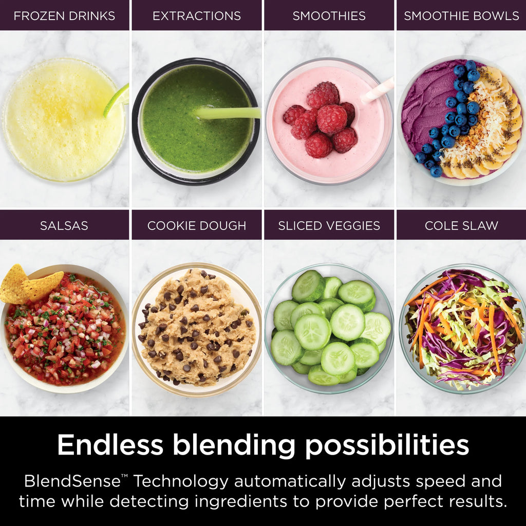 Ninja Detect Kitchen System Power Blender + Processor with Blend Sense Technology, Silver, TB400