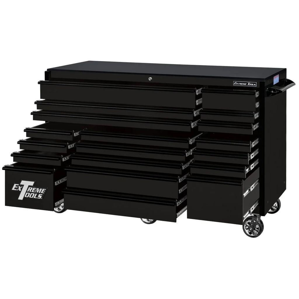 Extreme Tools RX250 Series 72-inch x 30-inch Rolling Cart �C 19 Drawers �C 250 lb Drawer Slides