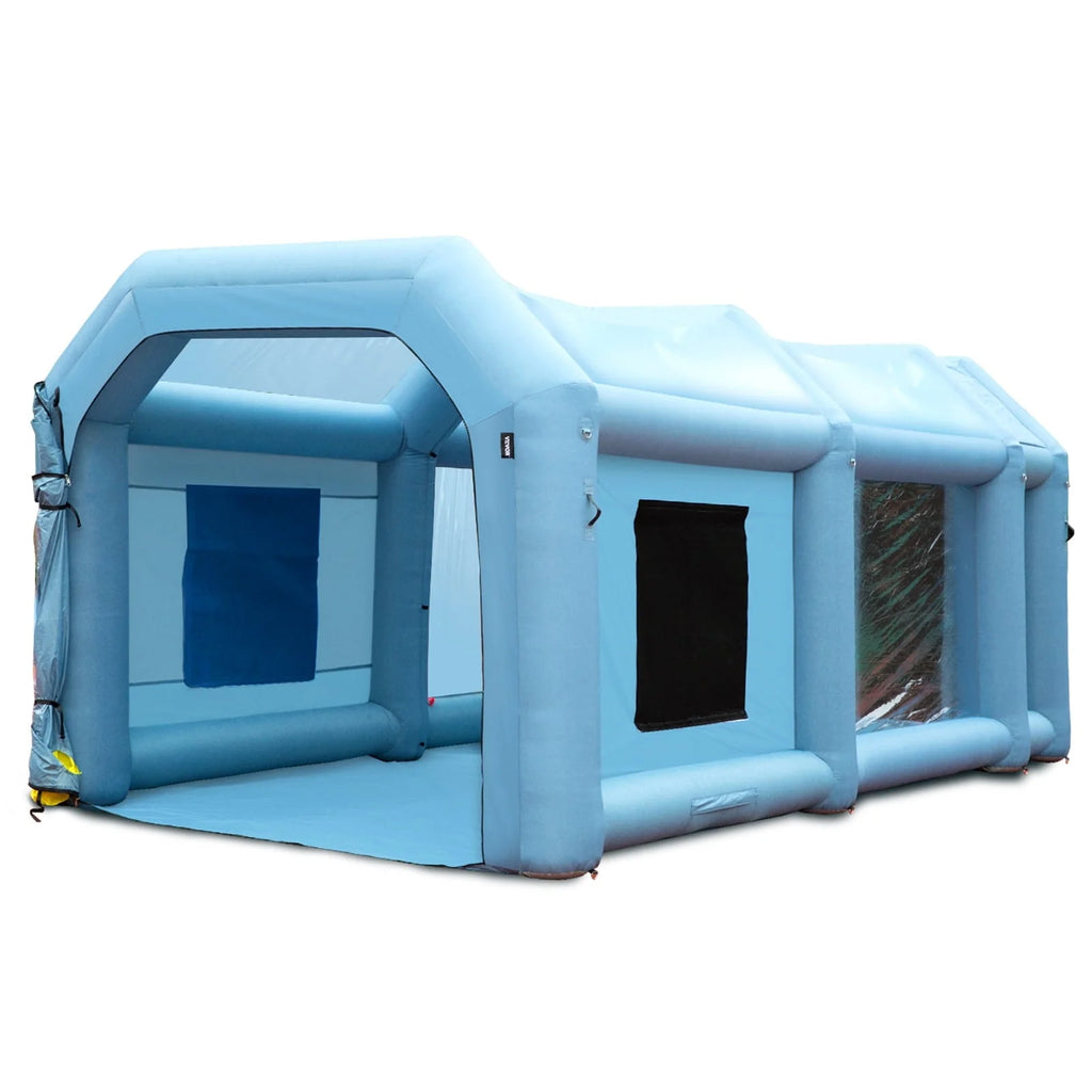 BENTISM Inflatable Paint Booth 26x15x11ft Inflatable Spray Booth Car Paint Tent with 750W+950W Filter System Blower