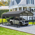 MUCHANT 12��X20�� Outdoor Heavy-Duty Carport Galvanized Steel Roof with Reinforced Stable Triangle Frame & Enhanced Base for Car, Pickup and Truck