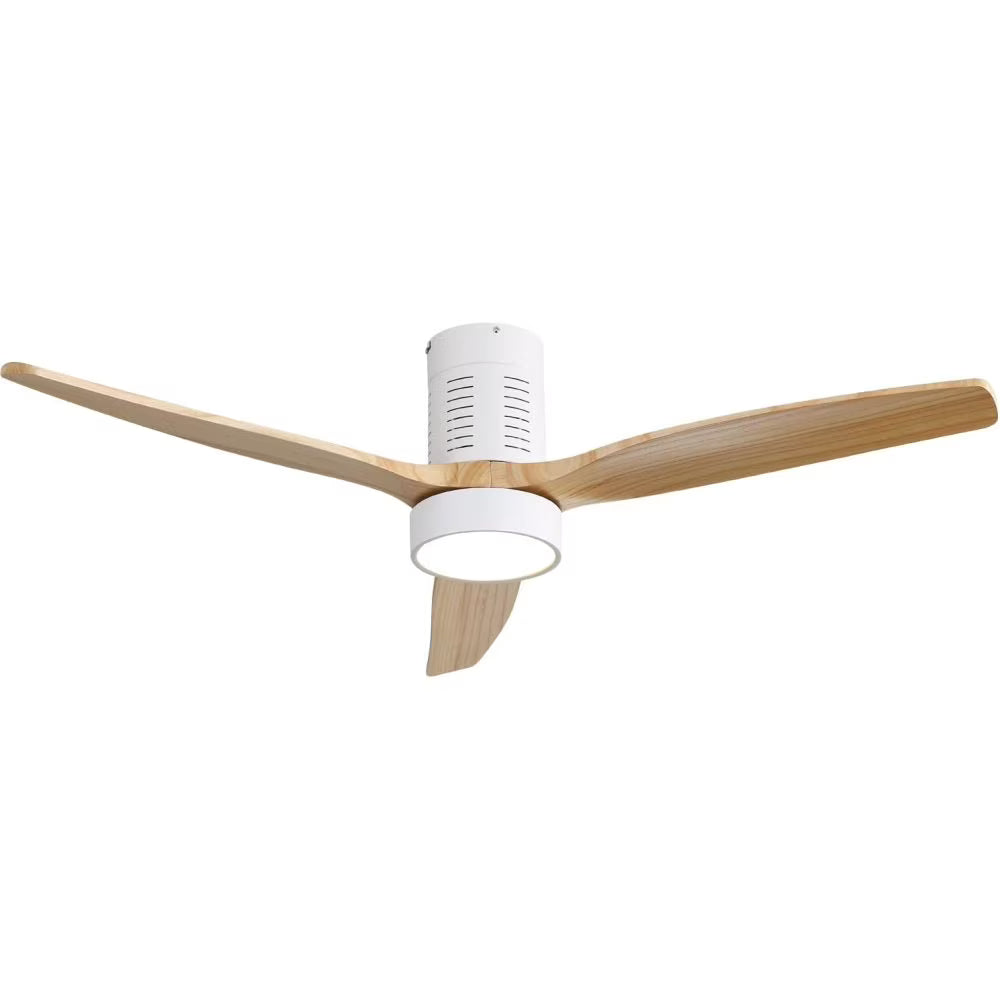 52" Ceiling Fan with Lights Remote Control,Quiet DC Motor 3 Blade Ceiling Fans 6 Speed Levels,Reversible Ceiling Fan, for Patio Living Room, Bedroom, Office,Indoor.(Matte Black +Black Walnut )