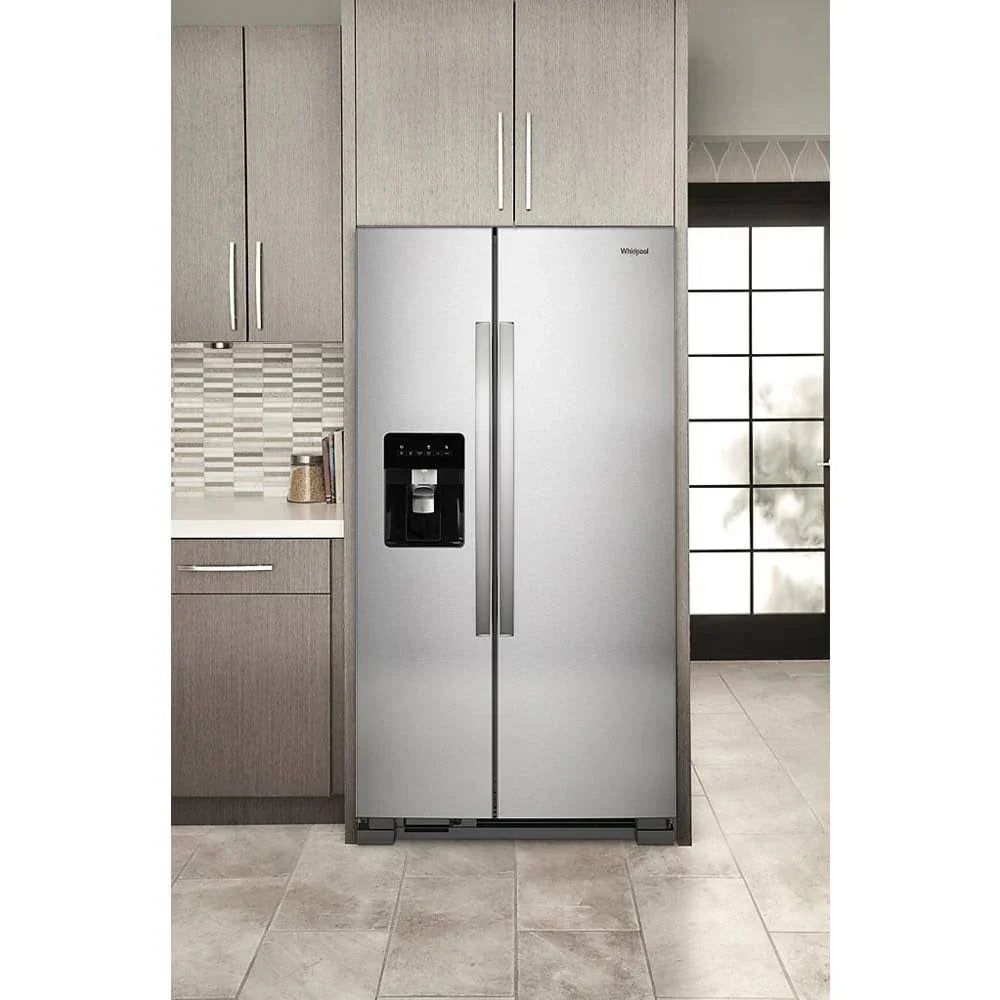 36-inch wide side-by-side refrigerator �C 24 cubic feet stainless steel