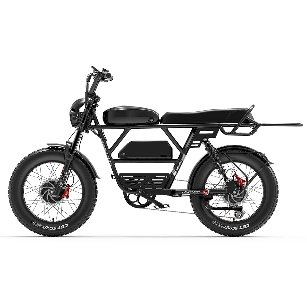 Lankeleisi X-Black Knight 1000W*2 Dual Motor 20" Fat Bike Fully E-Mountainbike 45Ah