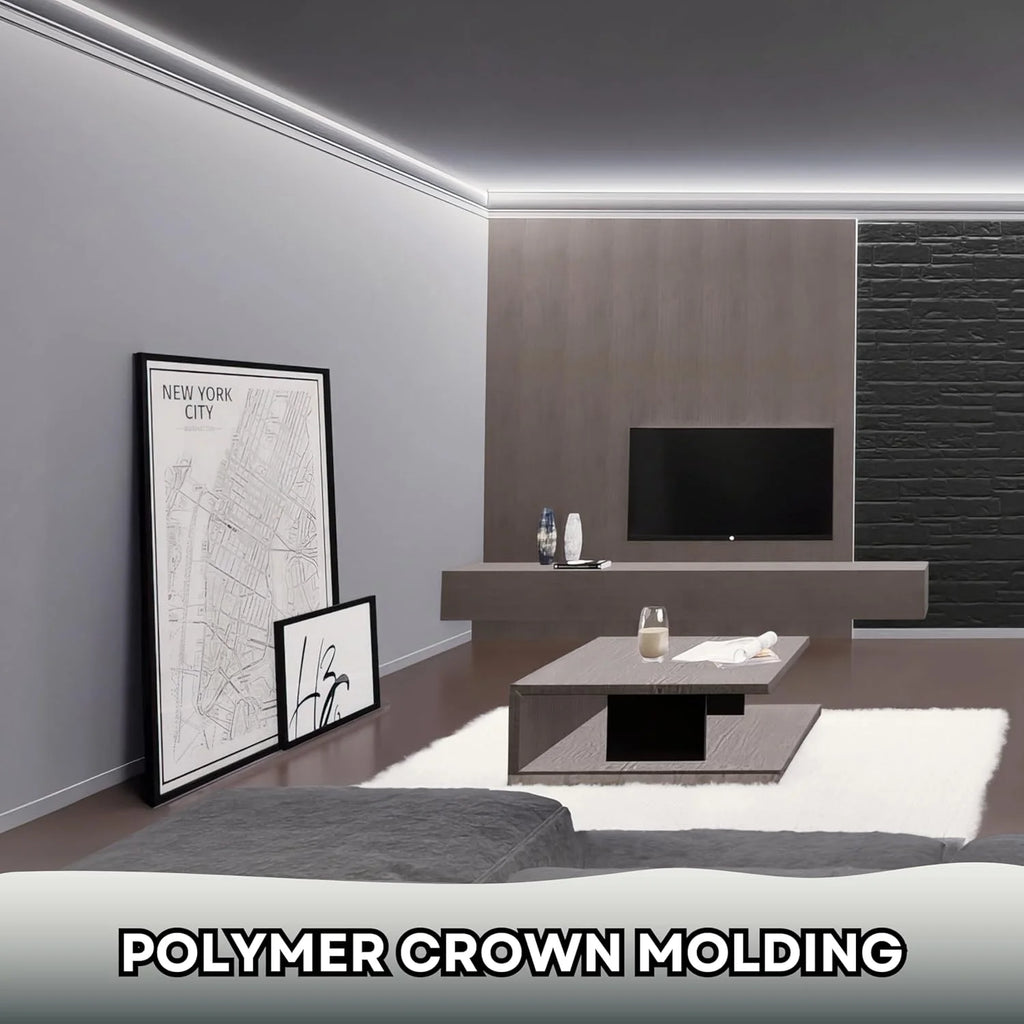 7-Piece 94.5?? (55.12 ft) Crown Molding with Duct Kit for Seamless Ambient Home Accent Lighting | Waterproof Channel for Easy LED Strip Installation (CROWN MOLDING WITH LED DUCT)
