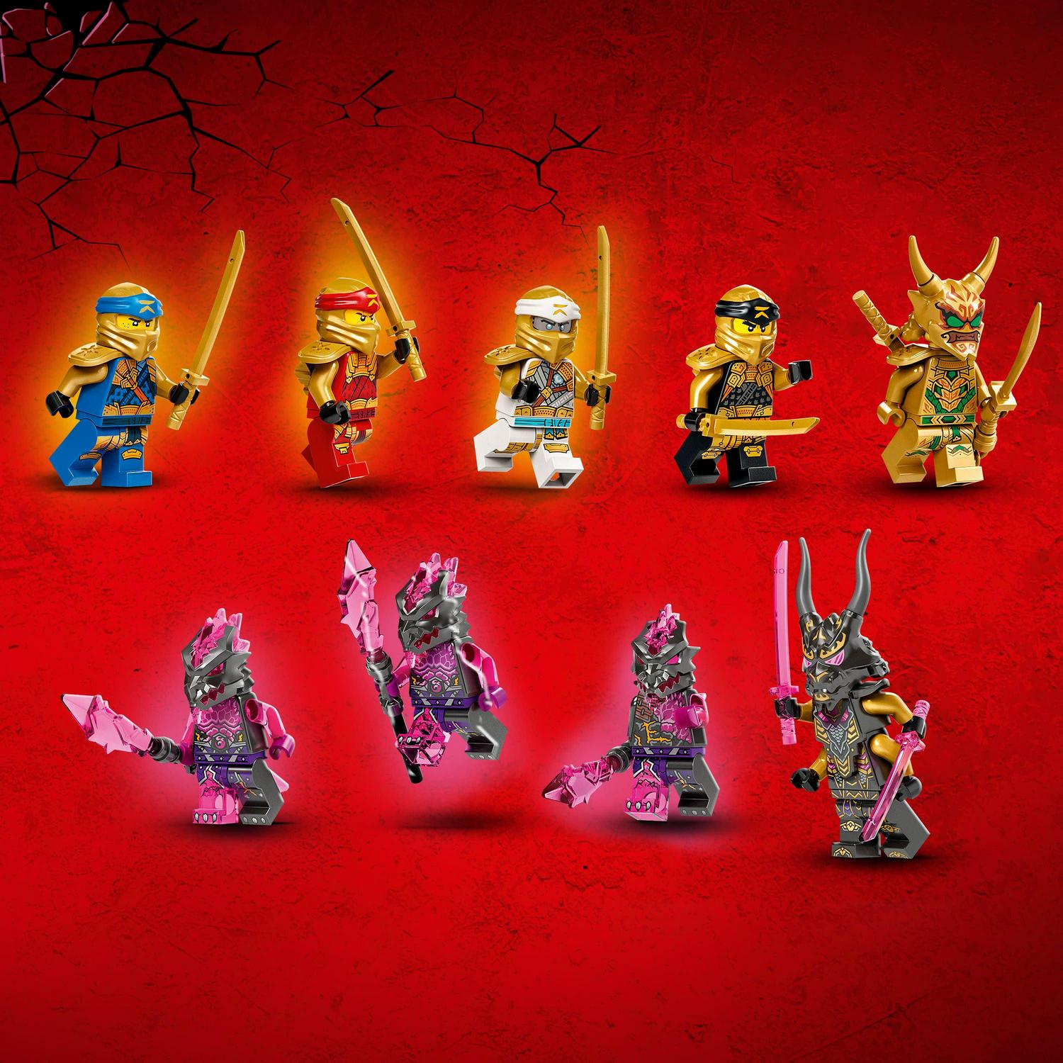LEGO NINJAGO Lloyd's Golden Ultra Dragon Toy for Kids. 71774 Large 4 Headed Action Figure with Blade Wings plus 9 Minifigures