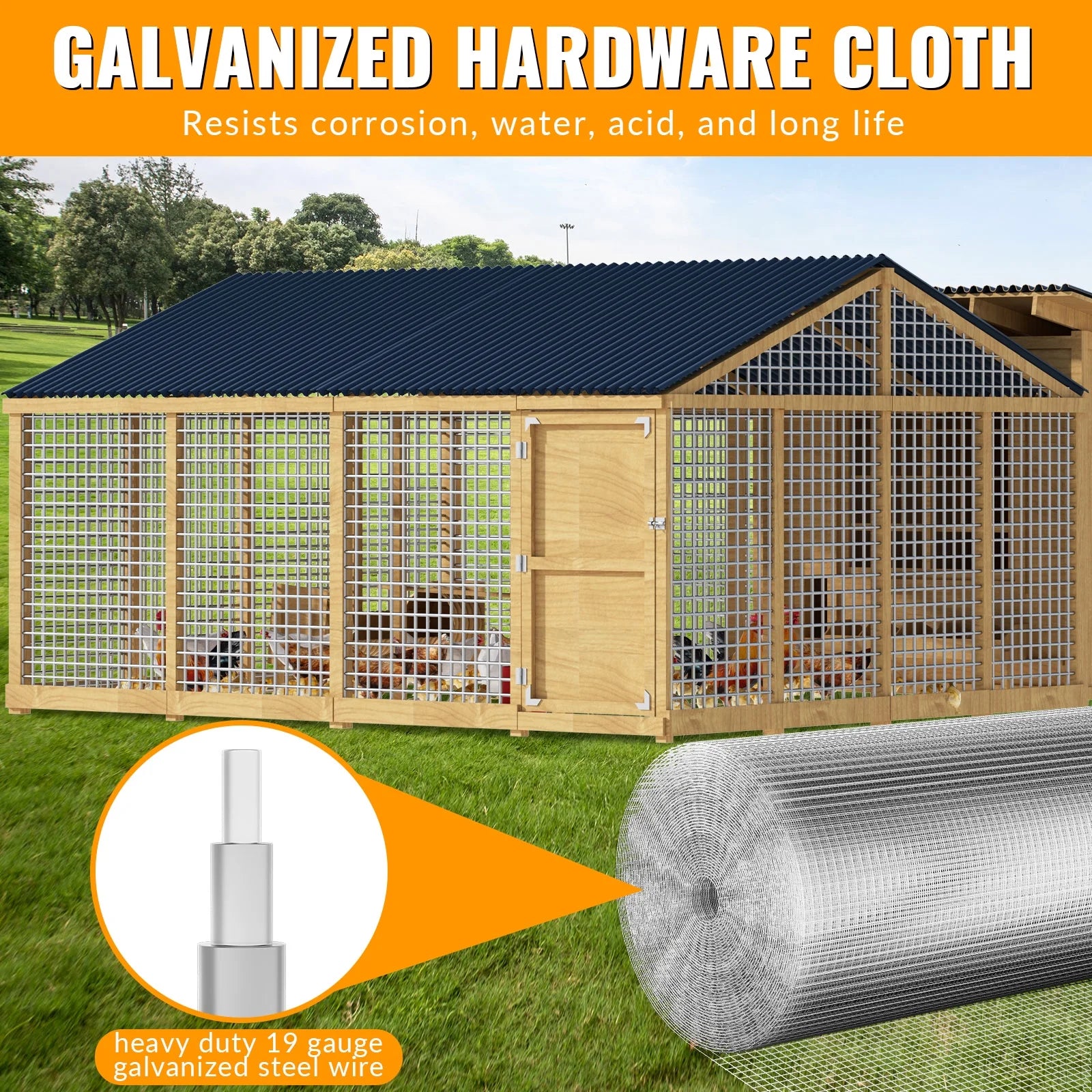 DWALE 48inx100ft 19 Gauge Heavy Duty Galvanized Wire Fence