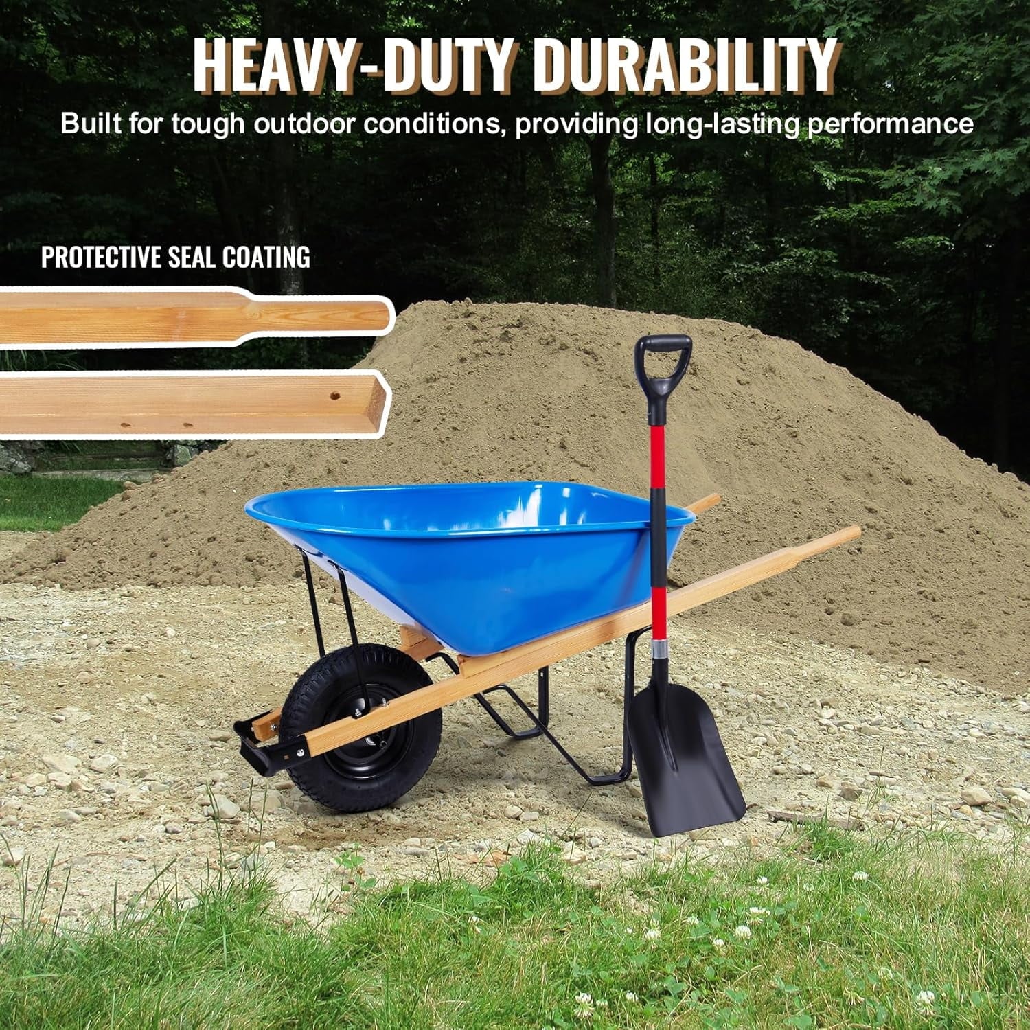 Wheelbarrow Replacement Handle Kit ?C 2 Pre-Drilled Heavy-Duty FSC Eco-Wood Handles, Universal Fit + Bolts, Nuts & Wedges (Plant a Tree)
