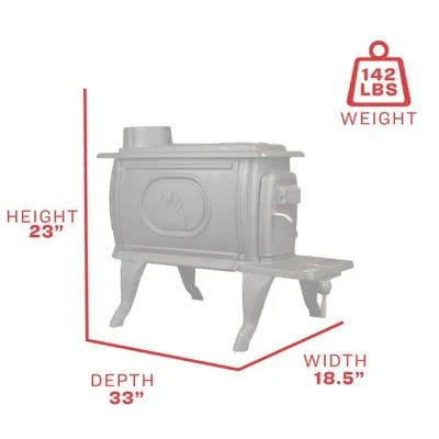 2025 900 square feet EPA-exempt cast iron stove