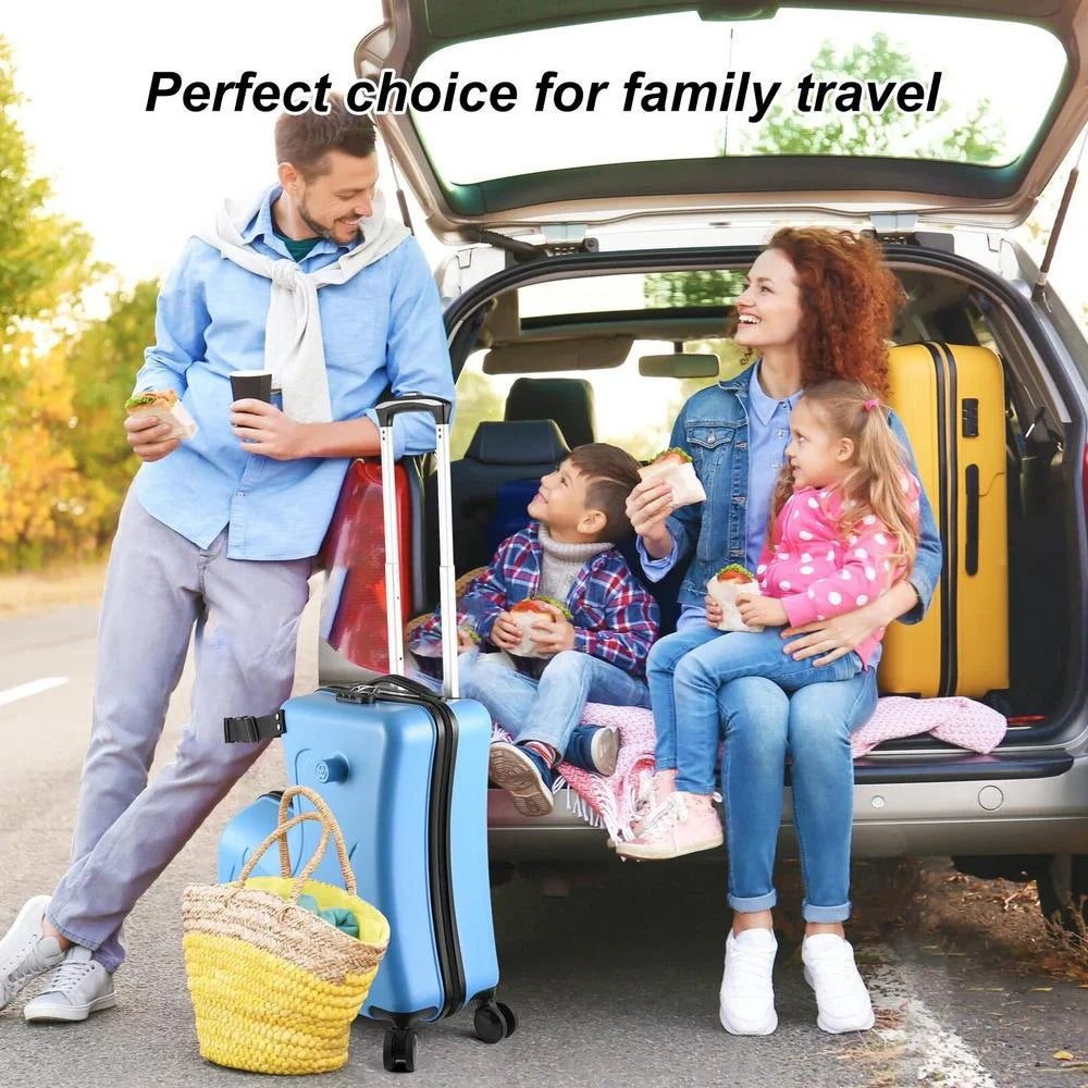 VAHIGCY Kids Luggage, Kids Ride-on Luggage with Spinner Wheels Suitcase, Kid's Ride-On Suitcase Help Your Child Relax, Carry On Trolley Luggage with Password Lock, 20"