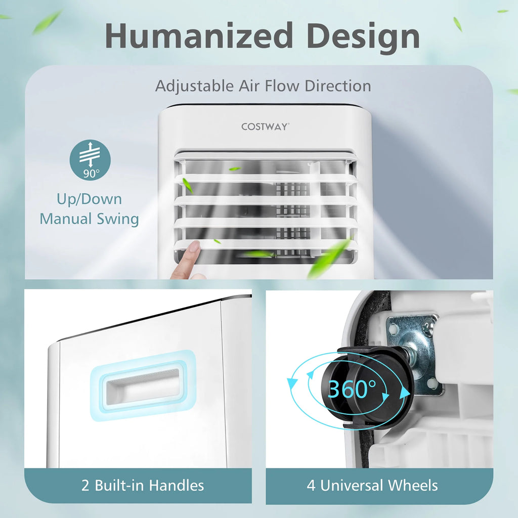 Costway 10000 BTU Portable Air Conditioner 3-in-1 Air Cooler with Fan Dehum Sleep Mode