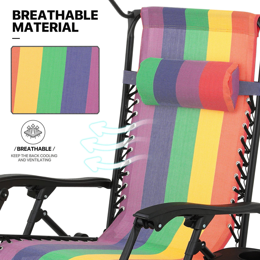 MoNiBloom Zero Gravity Chairs Set of 2, Folding Outdoor Patio Beach Recliner with Canopy Shade & Headrest, Black