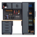 HPDMC Garage Storage Cabinet System 7-Pcs Workshop Set Metal Garage Cabinets System with Steel Cabinet Drawers, Workbench, Pegboard for Garage Tool Organization