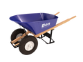 Bon 11-676 Double Knobby Tire Steel Wheel Barrow - 6 Cu Ft Tray - Wood Handle