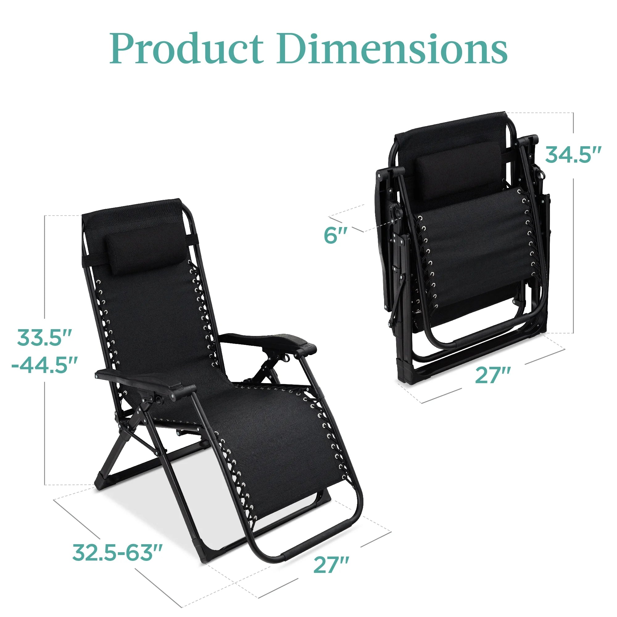 Best Choice Products Oversized Zero Gravity Chair, Folding Recliner w/ Removable Cushion, Side Tray - Fossil Gray