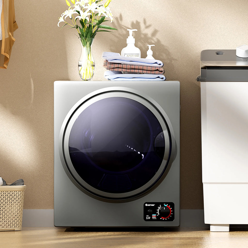 Costway Electric Tumble Compact Laundry Dryer Stainless Steel Wall Mounted 1.5 cu .ft.