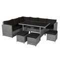 7-piece Outdoor Rattan Patio Furniture Set Black