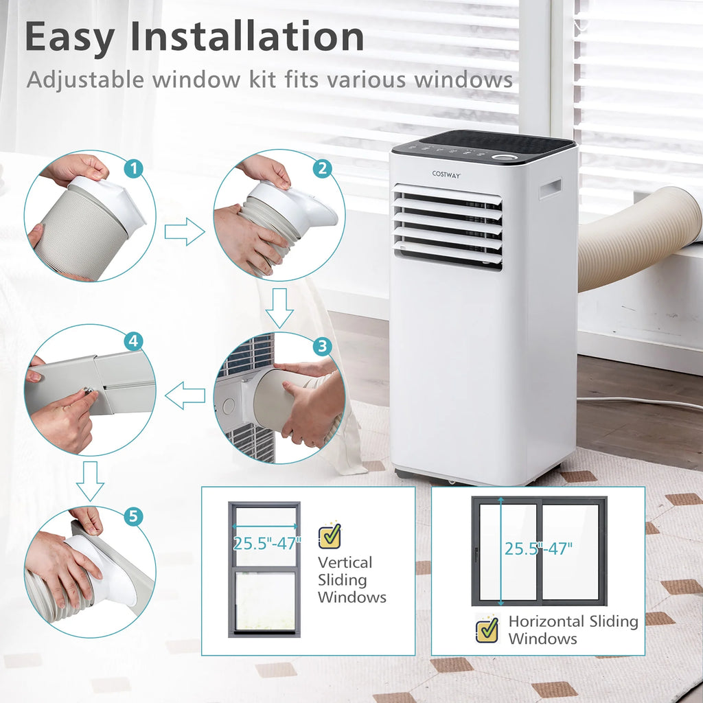 Costway 10000 BTU Portable Air Conditioner 3-in-1 Air Cooler with Fan Dehum Sleep Mode
