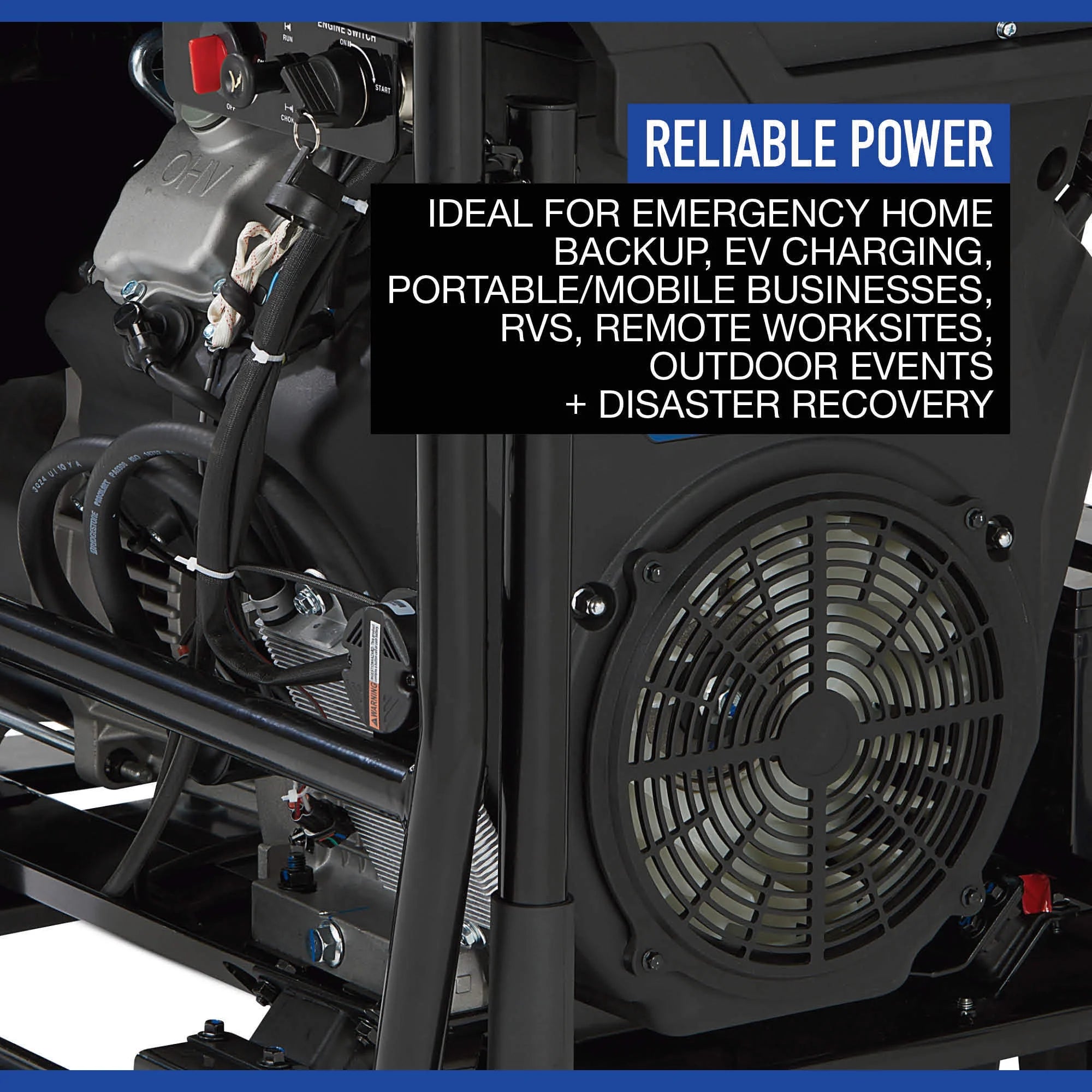 Powerhorse Portable Generator, 27,000 Surge Watts, 18,000 Rated Watts, 120/240V, Dual Fuel, Electric Start, CO Shutdown