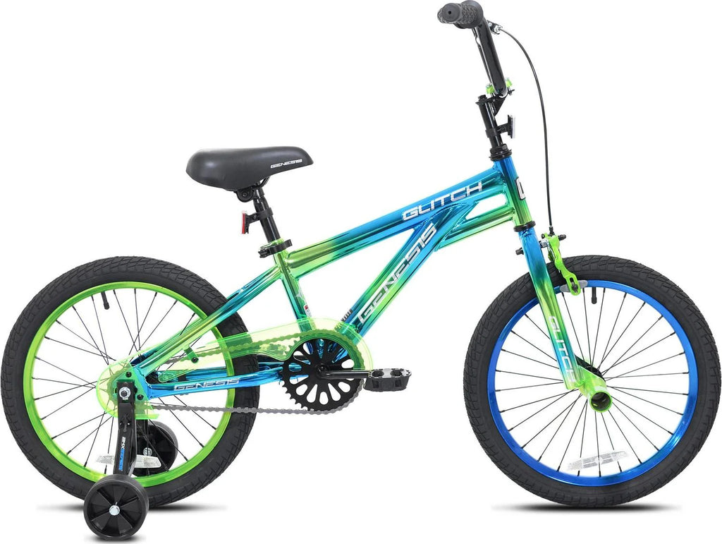 Genesis 18 Glitch Boy��s BMX Bike, Blue/Green