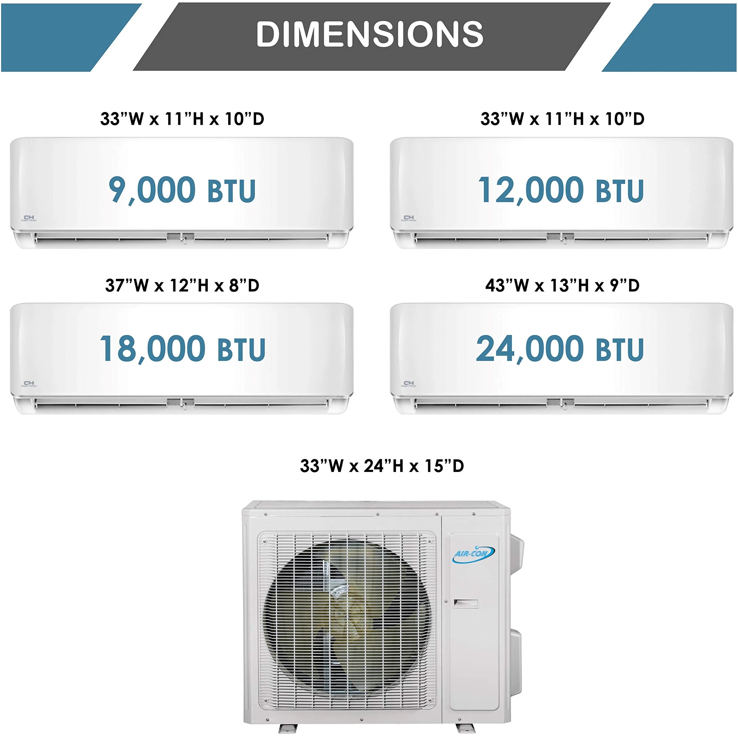 2 Zone Mini Split 9000 12000 Ductless Air Conditioner Pre-Charged Dual Zone 21 Seer Mini Split Includes