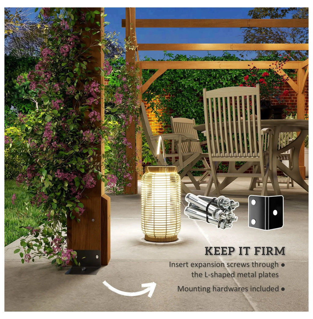 20x10ft Wood Pergola, Outdoor Gazebo Grape Trellis - Dark Brown