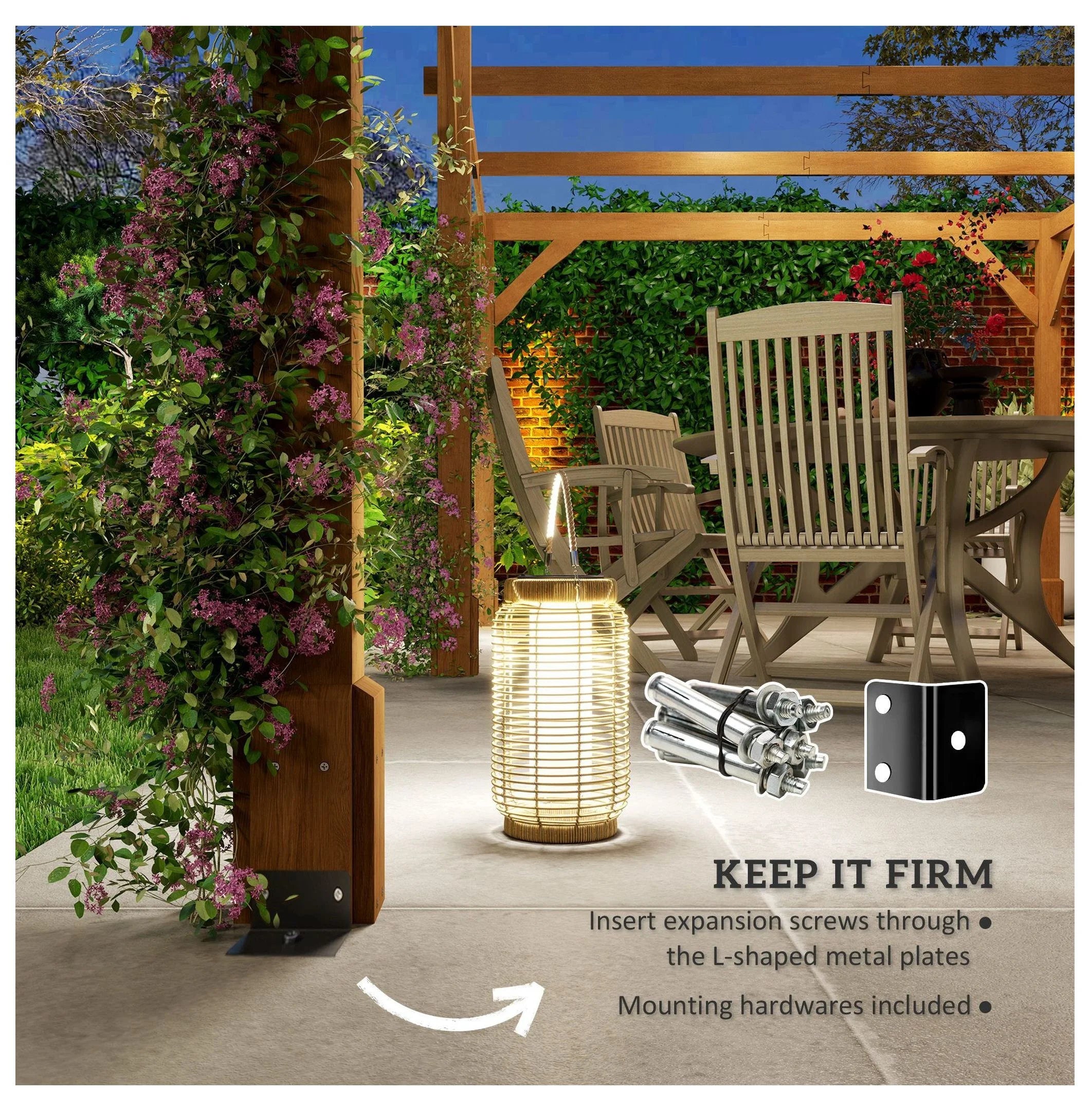 20x10ft Wood Pergola, Outdoor Gazebo Grape Trellis - Dark Brown